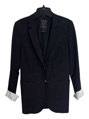 Talula Black Exeter Wool Blend Boyfriend Blazer Size 4
